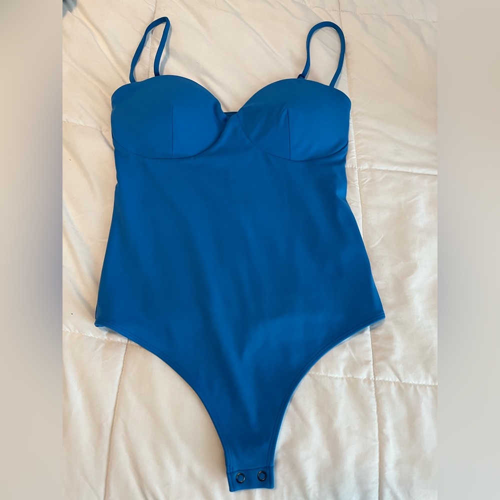 Express small blue bodysuit one piece top body contour collection